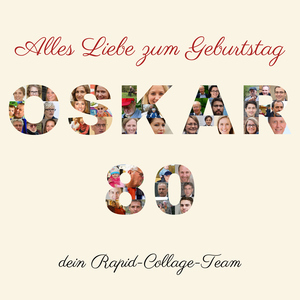 Fotocollage auf Leinwand als Zahl und Namen zum Geburtstag erstellen