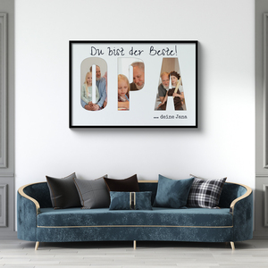 Fotocollage „Bester Opa“ als Geschenk von Enkeln, Druck auf Acrylglas Fotocollage „Bester Opa“ als Geschenk von Enkeln, Druck auf Acrylglas