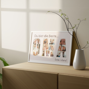 Fotocollage als Buchstaben „Beste Oma“. Personalisiertes Geschenk Oma, Uroma. Fotocollage als Buchstaben „Beste Oma“. Personalisiertes Geschenk Oma, Uroma.