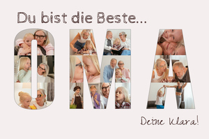 Fotocollage als Buchstaben „Beste Oma“. Personalisiertes Geschenk Oma, Uroma. Fotocollage als Buchstaben „Beste Oma“. Personalisiertes Geschenk Oma, Uroma.