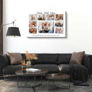 Geschenkidee für Oma und Opa – Fotocollage mit persönlicher Botschaft. Geschenkidee für Oma und Opa – Fotocollage mit persönlicher Botschaft.