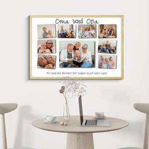Geschenkidee für Oma und Opa – Fotocollage mit persönlicher Botschaft. Geschenkidee für Oma und Opa – Fotocollage mit persönlicher Botschaft.