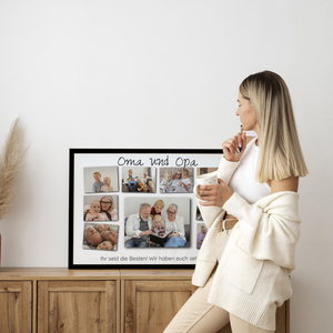 Geschenkidee für Oma und Opa – Fotocollage mit persönlicher Botschaft. Geschenkidee für Oma und Opa – Fotocollage mit persönlicher Botschaft.