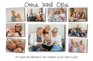 Geschenkidee für Oma und Opa – Fotocollage mit persönlicher Botschaft. Geschenkidee für Oma und Opa – Fotocollage mit persönlicher Botschaft.