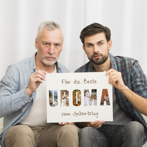 Geschenkidee zum Geburtstag - Buchstabencollage für Uroma. Geschenkidee zum Geburtstag - Buchstabencollage für Uroma.