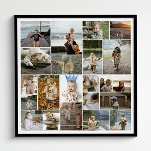 Fotocollage „Familie“ mit 22 Bildern – quadratisches Poster 50x50cm