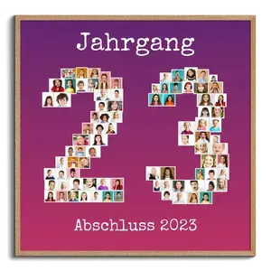 Abschluss-Collage mit Jahrgangszahl - Perfekt als Erinnerungsgeschenk!