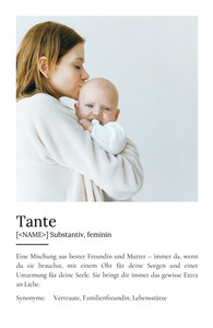 "Tante" Definition - Geschenk als Poster, Leinwand erstellen. Eigene Fotos und Text.