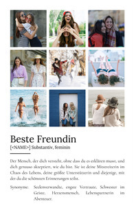 "Beste Freundin" Definition - Geschenk als Poster, Leinwand erstellen. Eigene Fotos und Text.