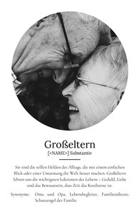 "Großeltern" Definition - Geschenk als Poster, Leinwand erstellen. Eigene Fotos und Text.