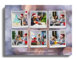 Weihnachtsfeier Fotocollage gestalten mit Wunschtext fürs Team