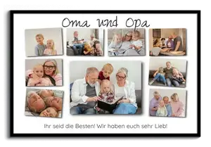 Fotocollage für Oma & Opa – gestalte jetzt 9 Fotos mit Spruch als Geschenk
