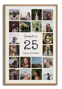 Fotocollage Zahl 25 – gestalte dein 25-Jahre-Geschenk: Silberhochzeit, 25. Geburtstag