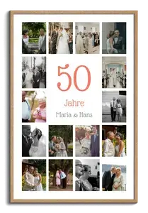 Zahl-Fotocollage Goldene Hochzeit (20–80 Fotos)