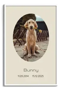 Trauer-Fotocollage Hund – gestalte dein Andenken mit Foto, Name, Daten & Spruch