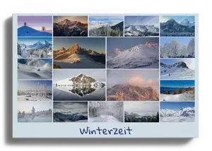 Landschafts-Fotocollage online gestalten – Premiumdruck | Wälder, Berge, Winter