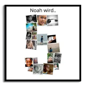 Fotocollage Zahl "5" - Einzigartige Geschenkidee!