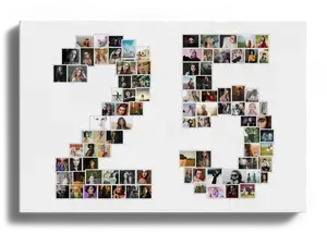 Fotocollage "25" erstellen. Geschenk für Silberhochzeit, Firmenjubiläum