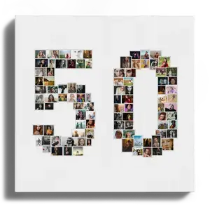 "50"er-Fotocollage erstellen - Personalisiertes Geschenk für Geburtstag oder Goldene Hochzeit