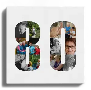 Fotocollage Zahl "80" erstellen - Perfektes Geschenk zum 80. Geburtstag & Jubiläen