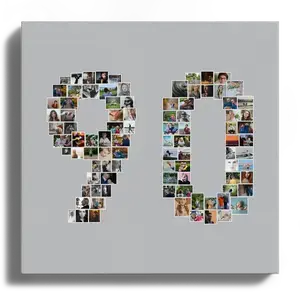 Fotocollage Zahl 90 erstellen - Perfektes Geschenk für neunzigsten Geburtstag oder Jubiläum