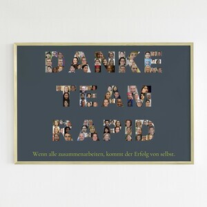 Personalisierte Fotocollage „Danke“ als Buchstaben (60x80cm)