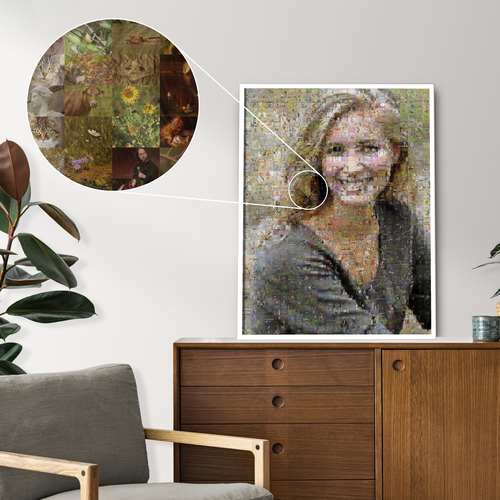 Personalisierbares Fotomosaik-Portrait als Geschenk