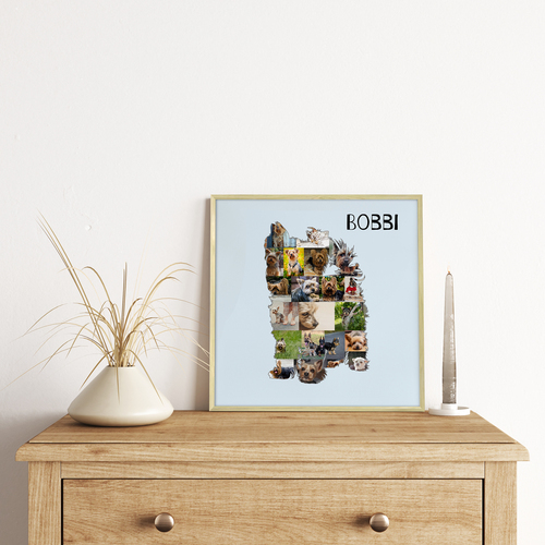 Erstelle deine personalisierte Yorkshire Terrier Collage mit eigenen Fotos und Wunschtext