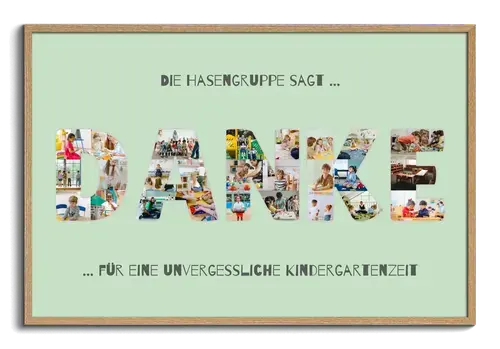 Wir sagen DANKE als Fotocollage mit Text