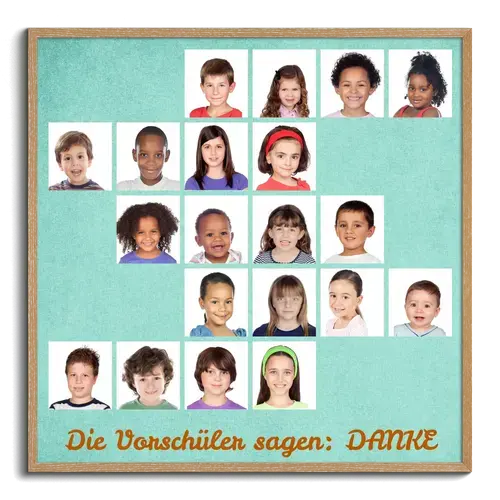 Fotocollage „Vorschüler sagen Danke“ als Abschiedsgeschenk Kindergarten