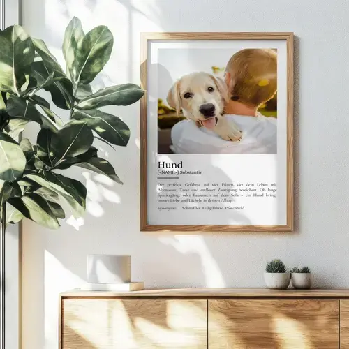 Definitions-Poster Hund mit personalisiertem Foto