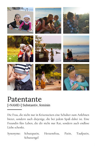 "Patentante" Definition - Geschenk als Poster, Leinwand erstellen. Eigene Fotos und Text.