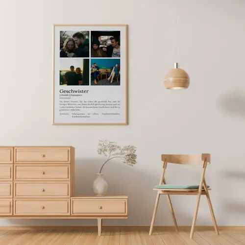 Definitionsposter Geschwister Duden-Stil personalisierbar