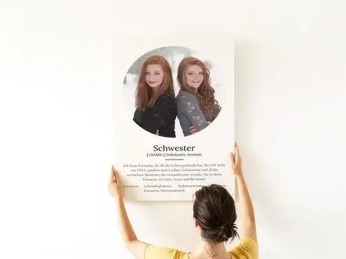 Definitions-Poster 'Schwester' Duden-Stil personalisierbar
