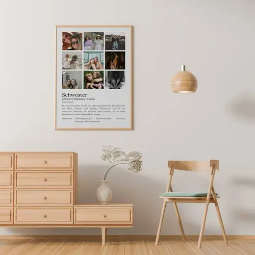Definitions-Poster 'Schwester' Duden-Stil personalisierbar