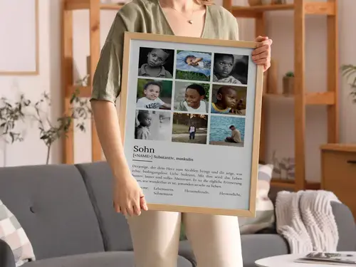 Definitions-Poster 'Sohn' - Personalisiert mit Foto