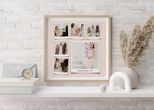 Baby-Party Fotocollage mit Text