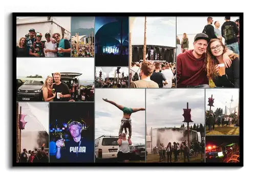 Festival-Fotocollage mit individuellem Text