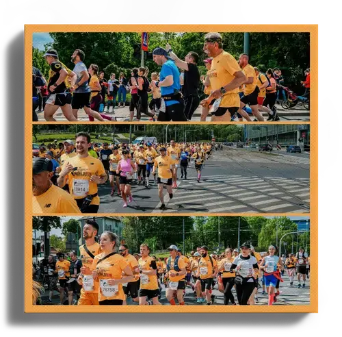 Firmenlauf-Fotocollage mit Text