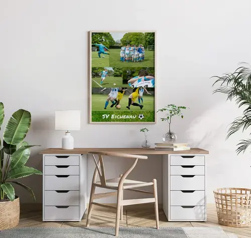 Fußball-Fotocollage Raster mit Text