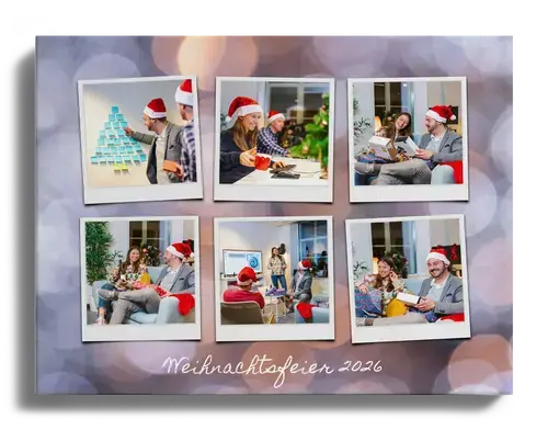 Weihnachtsfeier Fotocollage mit Text