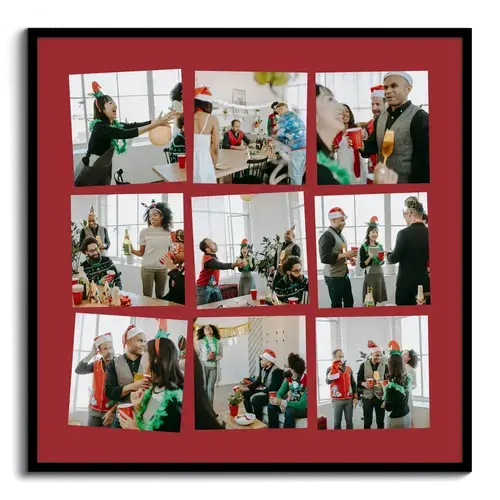 Weihnachtsfeier Fotocollage mit Text