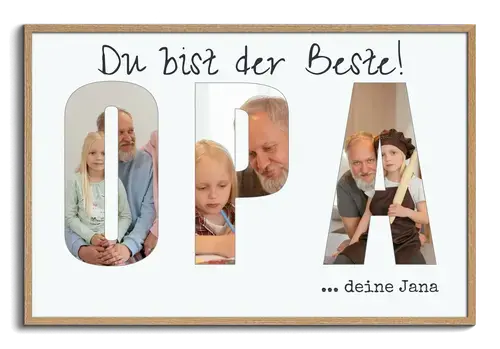 OPA Fotocollage auf Acrylglas – gestalte jetzt dein personalisiertes Geschenk für Opa