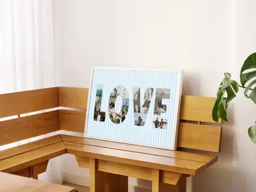 Fotocollage Hochzeit "LOVE" personalisiert