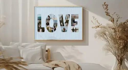Fotocollage Hochzeit "LOVE" personalisiert