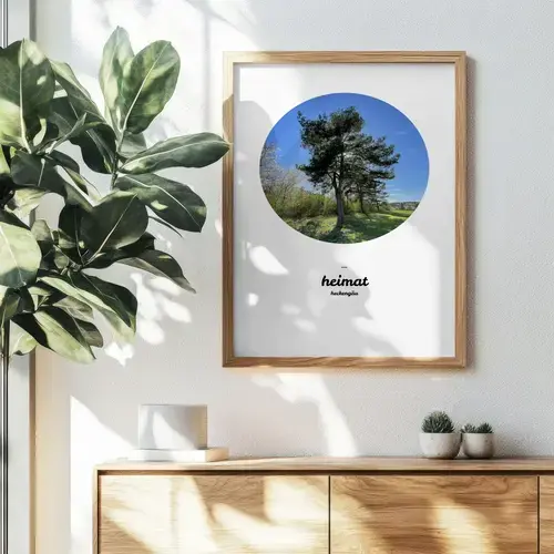 Hochkantdruck mit rundem Foto und individuellem Text