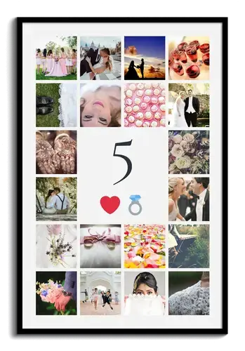 Zahlencollage 5 mit Fotos – gestalte jetzt: Geschenk für 5 Jahre Ehe, Paar, Jubiläum Zahlencollage 5 mit Fotos – gestalte jetzt: Geschenk für 5 Jahre Ehe, Paar, Jubiläum