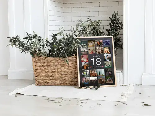 Zahlencollage 18 zum 18. Geburtstag, Name+Gruß