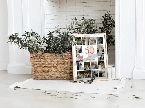 Zahl-Fotocollage Goldene Hochzeit (20–80 Fotos)