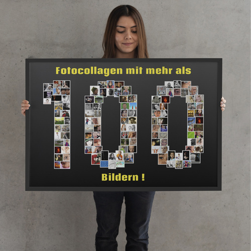 Fotocollage als Zahl erstellen - Viele Bilder, gedruckt als Poster, Leinwand, Acryl oder Dibond